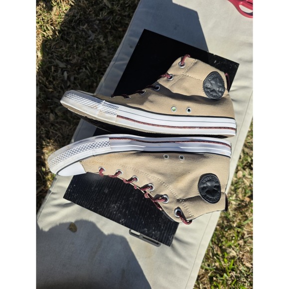 Mens 12 Converse Chuck Taylor All Star Street Mid Khaki Tan White Shoes 162383F - Picture 5 of 12